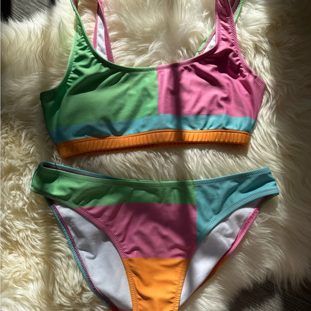 Colorful Patchwork Bikini Set - Picture 1 of 3